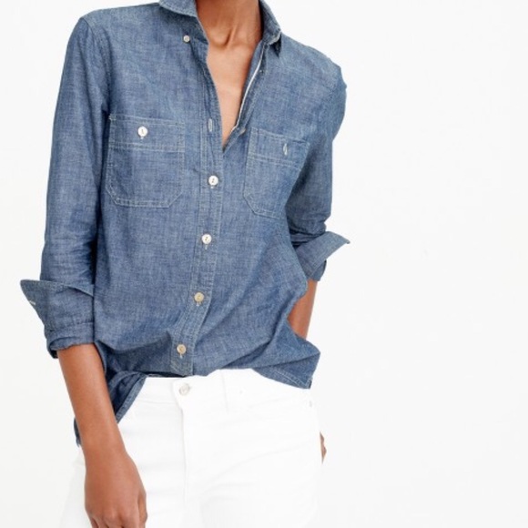 J.Crew selvedge chambray shirt sizes 6,8 EUC - Picture 2 of 4